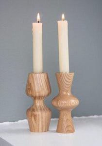 WOODEN CANDLE HOLDERS